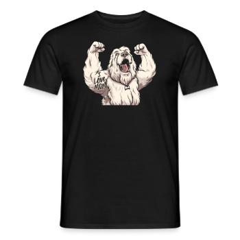 Vieux berger anglais Bobtail j’aime papa - T-shirt homme - noir - Devant - AI Model Male 178 light (178cm)