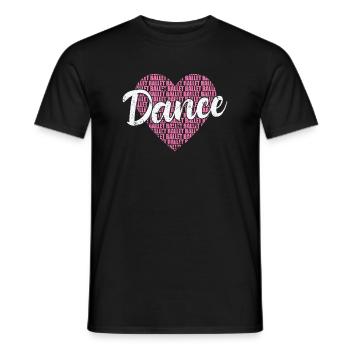 Ballet Dance Heart - Men's T-Shirt - black - Front - AI Model Male 178 light (178cm)
