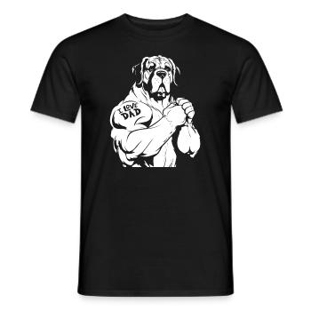 St. Bernard I Love Dad - Men's T-Shirt - black - Front - AI Model Male 178 light (178cm)