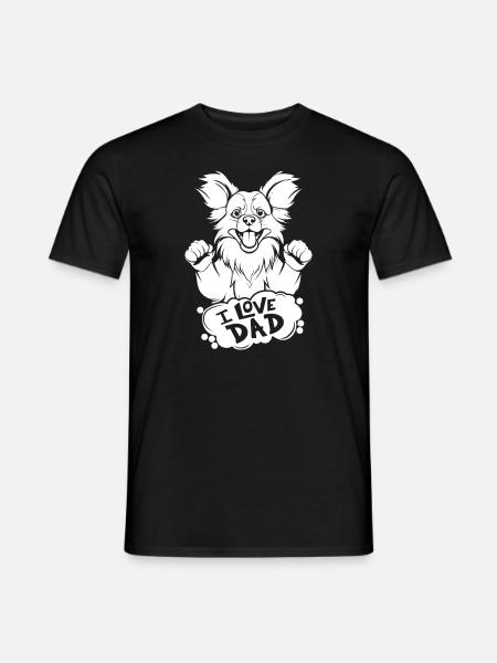 Papillon I Love Dad - Men's T-Shirt - black