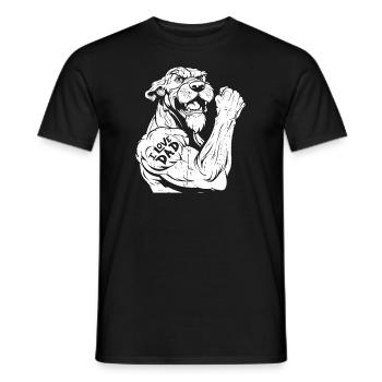 Irish Wolfhound Biceps Tattoo J’aime papa - T-shirt homme - noir - Devant - AI Model Male 178 light (178cm)