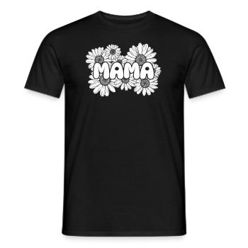 Gänseblume Mama Mutter Daisy Mom - Men's T-Shirt - black - Front - AI Model Male 178 light (178cm)