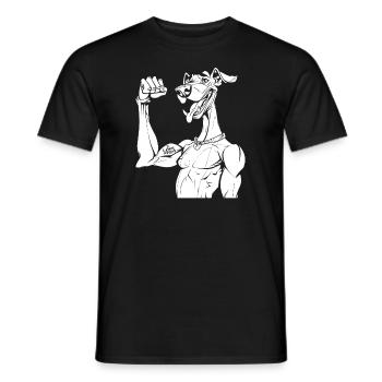 Greyhound Greyhound Biceps Tattoo I Love Mom - Men's T-Shirt - black - Front - AI Model Male 178 light (178cm)