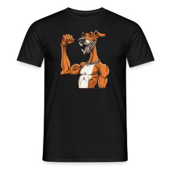 Greyhound Windhund I Love Mom - Men's T-Shirt - black - Front - AI Model Male 178 light (178cm)