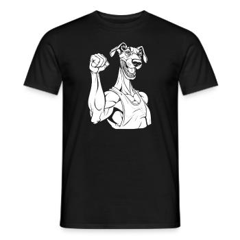 Lévrier de remise en forme - T-shirt homme - noir - Devant - AI Model Male 178 light (178cm)