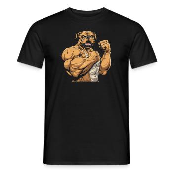 Bouledogue de fitness - T-shirt homme - noir - Devant - AI Model Male 178 light (178cm)