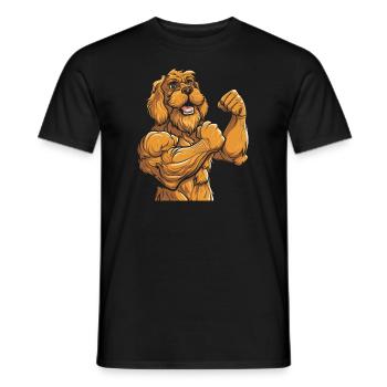Fitness Goldener Doodle Hund - Männer T-Shirt - Schwarz - Vorne - AI Model Male 178 light (178cm)