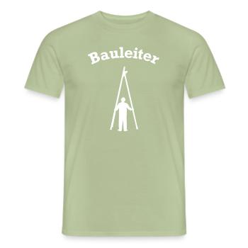 Directeur de la construction Chef de Pun Building House Construction Chantier - T-shirt homme - vert sauge - Devant - AI Model Male 178 light (178cm)