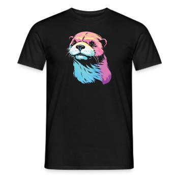 Loutre - T-shirt homme - noir - Devant - AI Model Male 178 light (178cm)