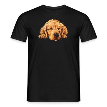 Golden retriever - T-shirt homme - noir - Devant - AI Model Male 178 light (178cm)