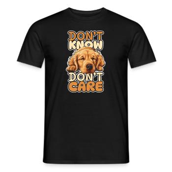 Golden Retriever Drôle Je ne sais pas Je m’en fous - T-shirt homme - noir - Devant - AI Model Male 178 light (178cm)