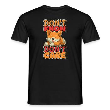 Shiba Inu Drôle Ne Pas Savoir Ne Pas Se Soucier - T-shirt homme - noir - Devant - AI Model Male 178 light (178cm)