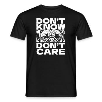Carlin Chien Drôle Ne Pas Savoir Ne Pas Se Soucier - T-shirt homme - noir - Devant - AI Model Male 178 light (178cm)