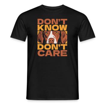Épagneul breton drôle ne sait pas ne s’en soucie pas - T-shirt homme - noir - Devant - AI Model Male 178 light (178cm)