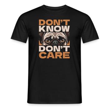 Carlin Chien Drôle Ne Pas Savoir Ne Pas Se Soucier - T-shirt homme - noir - Devant - AI Model Male 178 light (178cm)
