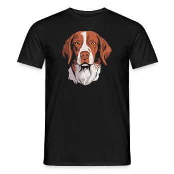 Épagneul breton - T-shirt homme - noir - Devant - AI Model Male 178 light (178cm)