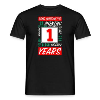 Enfants 1 Ans Anniversaire Mois Heures - T-shirt homme - noir - Devant - AI Model Male 178 light (178cm)