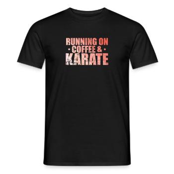 Running on Coffee & Karate - Männer T-Shirt - Schwarz - Vorne - AI Model Male 178 light (178cm)