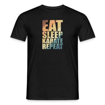 Manger Sommeil Karaté Répéter - T-shirt homme - noir - Devant - AI Model Male 178 light (178cm)