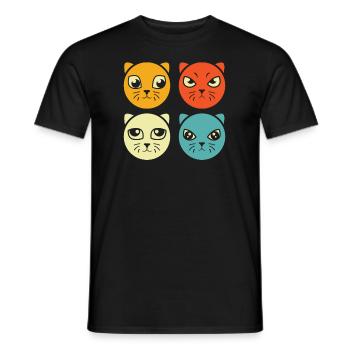 Katze - Männer T-Shirt - Schwarz - Vorne - AI Model Male 178 light (178cm)