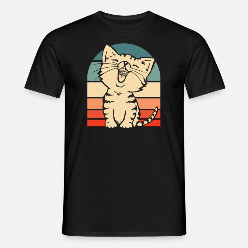 Katze - Männer T-Shirt - Schwarz