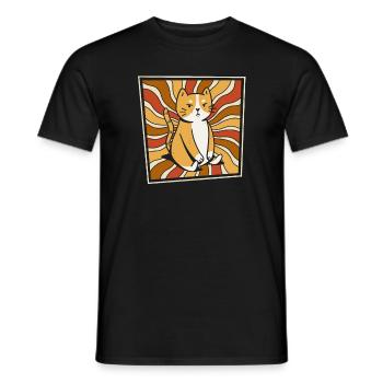 Katze - Männer T-Shirt - Schwarz - Vorne - AI Model Male 178 light (178cm)