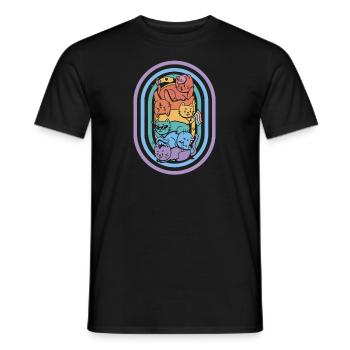 Katze - Männer T-Shirt - Schwarz - Vorne - AI Model Male 178 light (178cm)