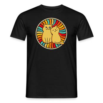 Katze - Männer T-Shirt - Schwarz - Vorne - AI Model Male 178 light (178cm)