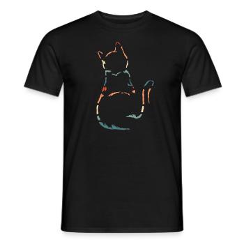 Katze - Männer T-Shirt - Schwarz - Vorne - AI Model Male 178 light (178cm)