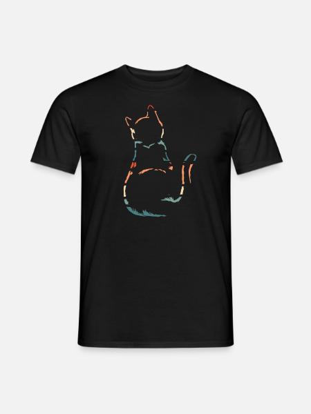 Katze - Männer T-Shirt - Schwarz