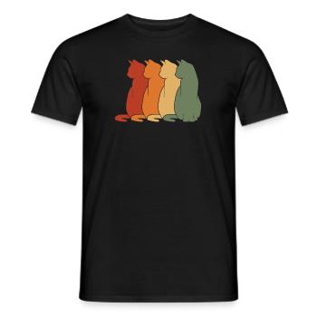 Katze - Männer T-Shirt - Schwarz - Vorne - AI Model Male 178 light (178cm)