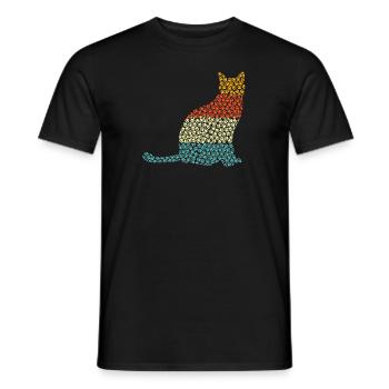 Katze - Männer T-Shirt - Schwarz - Vorne - AI Model Male 178 light (178cm)