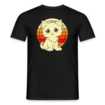 Katze - Männer T-Shirt - Schwarz - Vorne - AI Model Male 178 light (178cm)