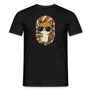 Katze - Männer T-Shirt - Schwarz - Vorne - AI Model Male 178 light (178cm)