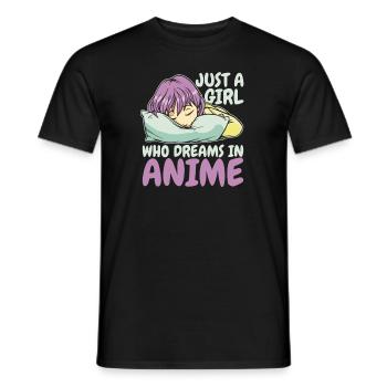 Anime Manga Anime Fille - T-shirt homme - noir - Devant - AI Model Male 178 light (178cm)