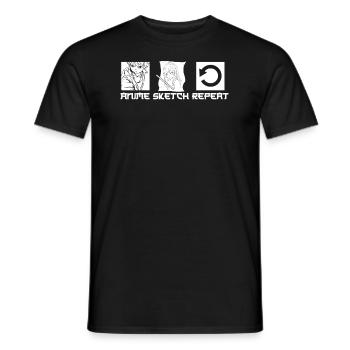 Anime Manga Anime Fille - T-shirt homme - noir - Devant - AI Model Male 178 light (178cm)
