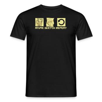 Anime Manga Anime Fille - T-shirt homme - noir - Devant - AI Model Male 178 light (178cm)