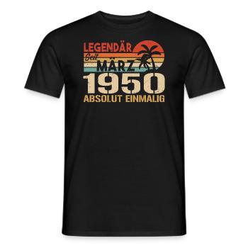 Legendary since March 1950 - absolutely unique - Men's T-Shirt - black - Front - AI Model Male 178 light (178cm)