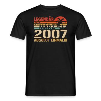 Légendaire depuis mars 2007 - absolument unique - T-shirt homme - noir - Devant - AI Model Male 178 light (178cm)