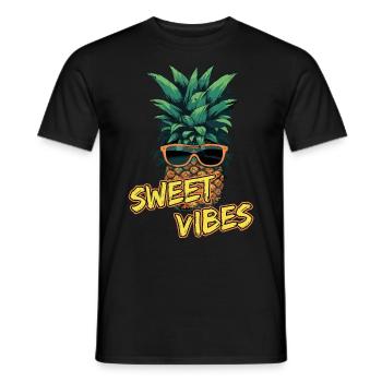 Ananas-Sonnenbrille Obst Retro-Stil für - Männer T-Shirt - Schwarz - Vorne - AI Model Male 178 light (178cm)