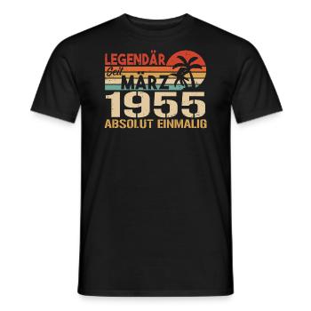 Legendary since March 1955 - absolutely unique - Men's T-Shirt - black - Front - AI Model Male 178 light (178cm)