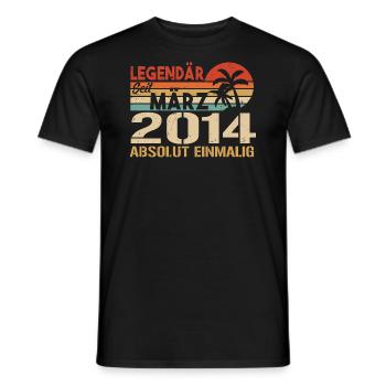 Legendary since March 2014 - absolutely unique - Men's T-Shirt - black - Front - AI Model Male 178 light (178cm)