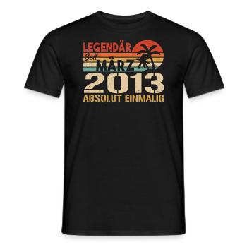 Légendaire depuis mars 2013 - absolument unique - T-shirt homme - noir - Devant - AI Model Male 178 light (178cm)
