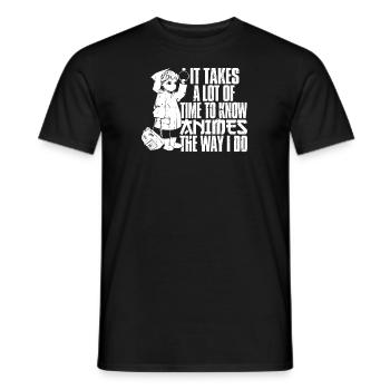 Anime Manga Anime Fille - T-shirt homme - noir - Devant - AI Model Male 178 light (178cm)