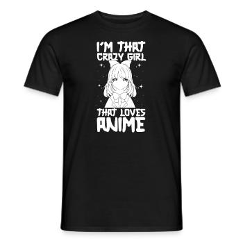 Anime Manga Anime Fille - T-shirt homme - noir - Devant - AI Model Male 178 light (178cm)