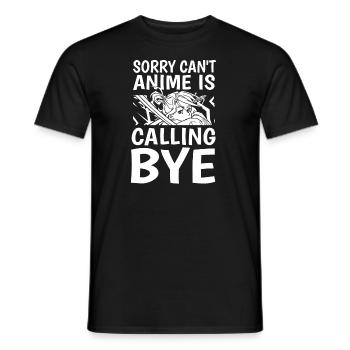 Anime Manga Anime Fille - T-shirt homme - noir - Devant - AI Model Male 178 light (178cm)