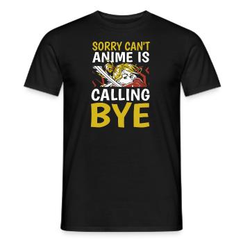Anime Manga Anime Fille - T-shirt homme - noir - Devant - AI Model Male 178 light (178cm)