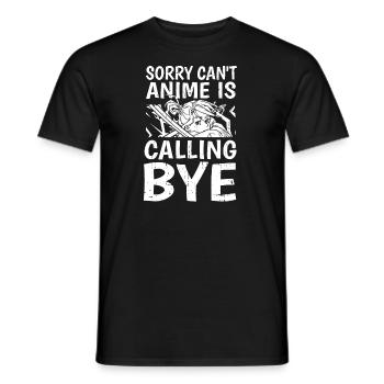 Anime Manga Anime Fille - T-shirt homme - noir - Devant - AI Model Male 178 light (178cm)