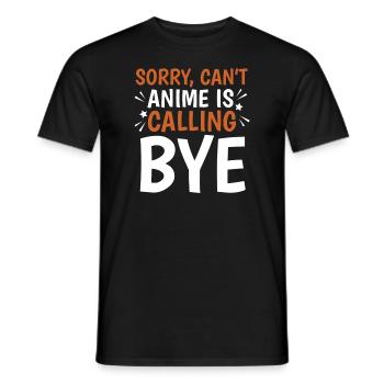 Anime Manga Anime Fille - T-shirt homme - noir - Devant - AI Model Male 178 light (178cm)