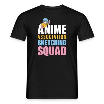 Anime Manga Anime Fille - T-shirt homme - noir - Devant - AI Model Male 178 light (178cm)